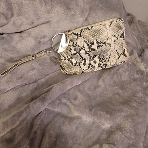 Fake snake skin wristlet